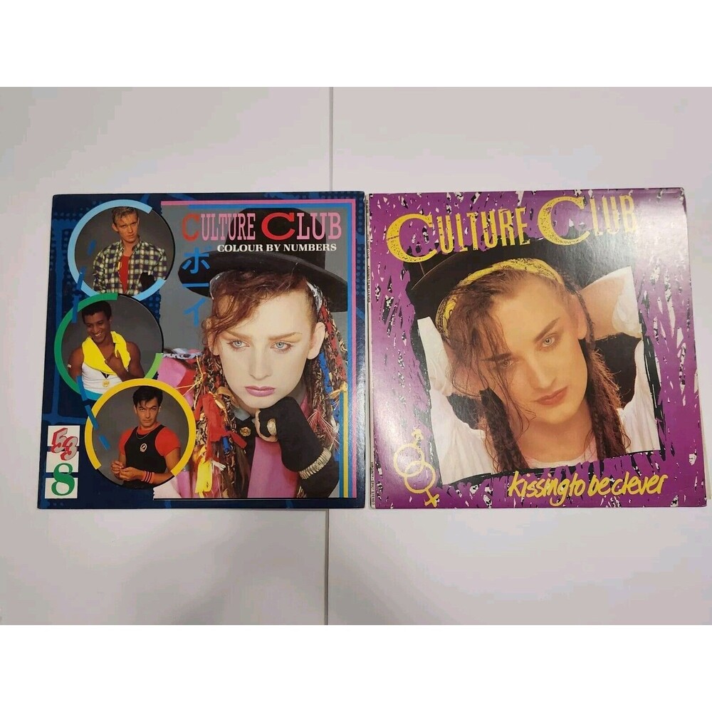 (2) CULTURE CLUB "Kissing To Be Clever & Color By Numbers" Vinyl Record LP (VG)